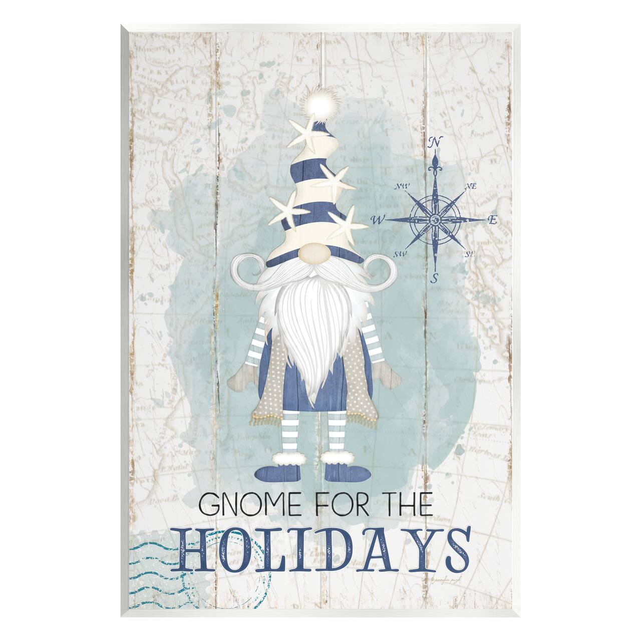 Stupell Industries Gnome For The Holidays Nautical Wall Plaque Art